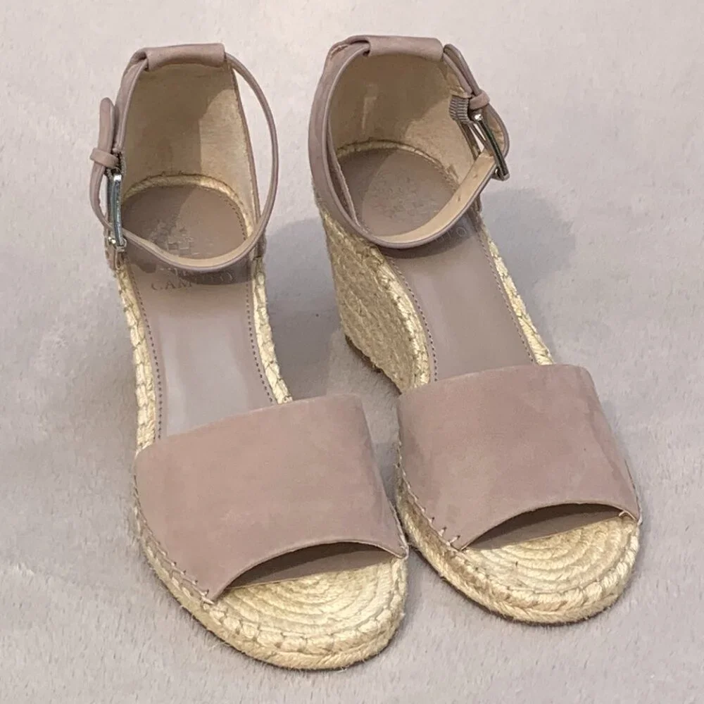 Vince Camuto Leera Genuine Leather Platform Wedge Sz 8.5